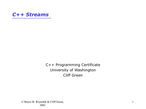Week 5 lecture notes, C++ Streams