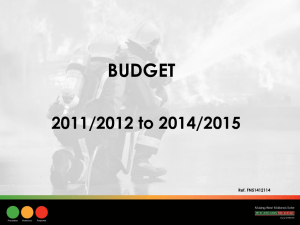 Budget Presentation for Joint Leaders Meeting