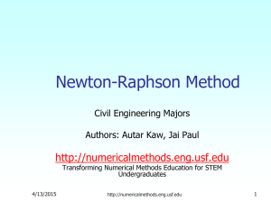 Newton-Raphson Method Nonlinear Equations