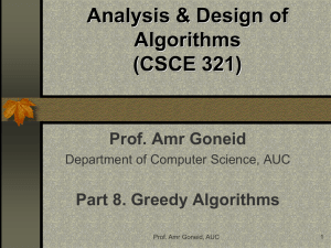 Greedy Algorithms - Computer Science