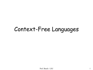 Context-Free Grammars & Languages