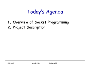 Socket Programming and Project I Description