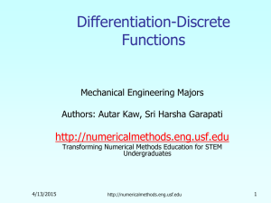 Differentiation of discrete Function