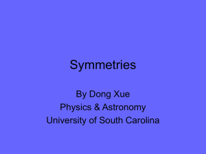 Symmetries - University of South Carolina