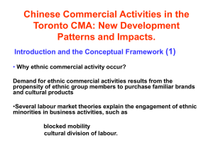 Lecture 5: Ethnic Commercial Activities