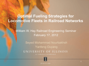 optimal fueling schedule and locations for trains/locomotives