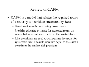 Review of CAPM