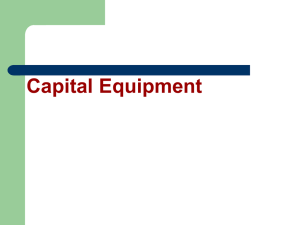 Capital Equipment – Revised