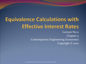 Equivalence Analysis using Effective Interest Rates