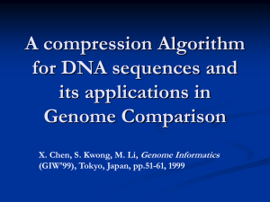 A compression Algorithm for DNA sequences and its applications in