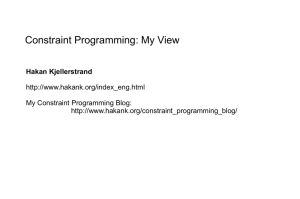 Constraint Programming: My View