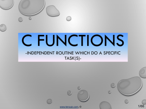C Programming ppt slides and PDF for Functions