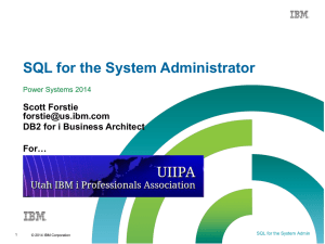 SQL for the system administrator – UIIPA- October-2014