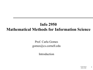Info 2950 Mathematical Methods for Information Science