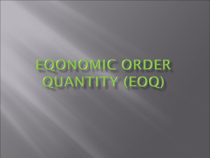 EQONOMIC ORDER QUANTITY (EOQ)