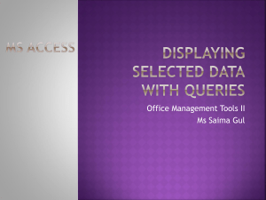 Access4-Displaying Selected Data with Queries