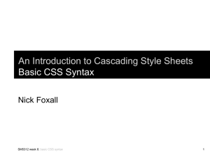 PowerPoint Presentation - An Introduction to CSS Styling