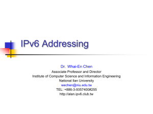 IPv6 Addressing - NIU