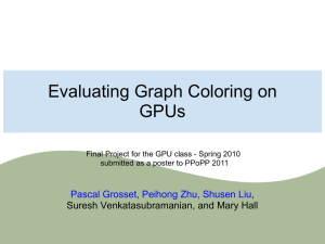 Evaluating Graph Coloring on GPUs