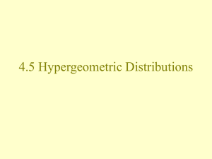 4.5 Hypergeometric Distributions