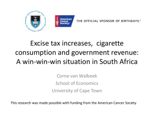 Excise tax increases, cigarette consumption and government