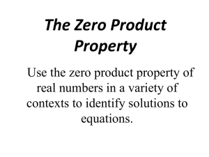 "Zero-Product Property" Powerpoint