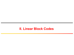 Linear Block Codes (2)
