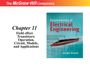 Chapter 11 Field effect Transistors: Operation, Circuit, Models, and
