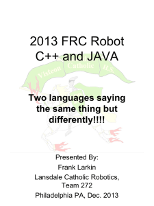 LC272 - FRC Robot C++ and JAVA (2013 season)