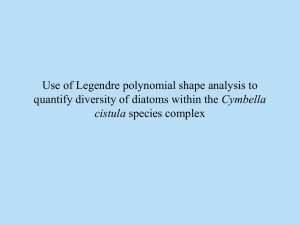 Legendre shape analysis of specimens in the Cymbella