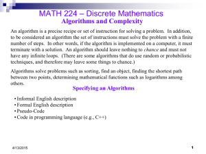 Algorithms - SIUE Computer Science