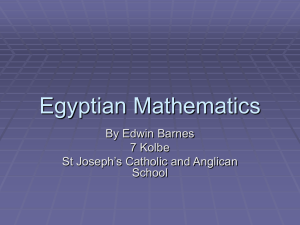 Egyptian Maths - Learning Wrexham