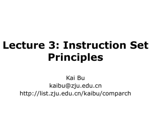 Lecture 3: Instruction Set Principles