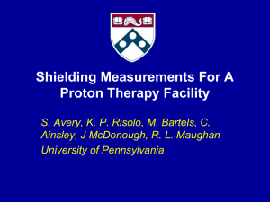 Shielding Measurements For A Proton Therapy Facility