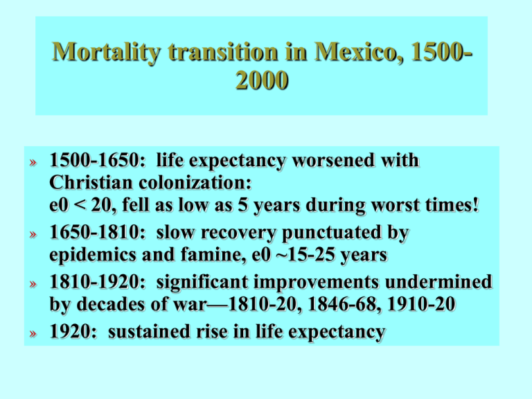 The Mortality transition in Mexico
