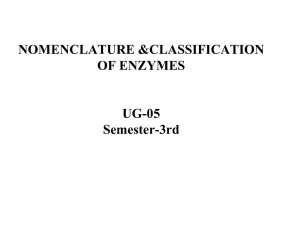 Classification of Enzymes - Lectures For UG-5