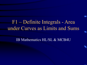 F1 - Area under Curves as Limits and Sums