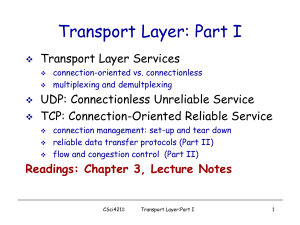 Transport Layer: Part I - CSE Labs User Home Pages