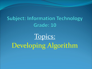 ProgrammingAlgorithm - BCK INFORMATION TECHNOLOGY
