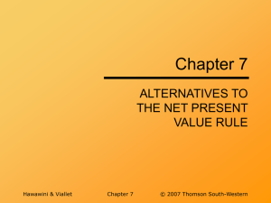 Alternatives of NPV chapters 7
