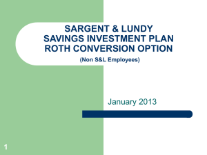 Roth IRA - Sargent & Lundy