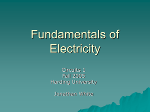 Lecture 1: Fundamentals of Electricity