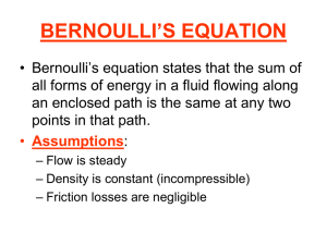 bernoulli`s equation - EngineeringDuniya.com