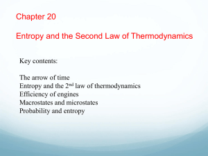 Chapter 20 - Entropy and the Second Law of Thermodynamics