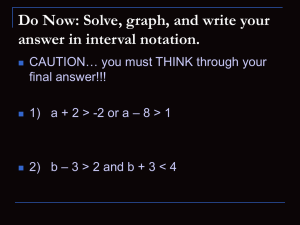 Solving Absolute Value Inequalities