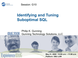 Identifying and Tuning Suboptimal SQL