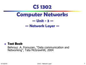 Unit - 3 — — Network Layer