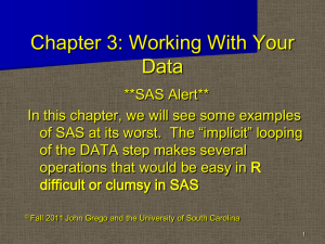SAS Chapter 3 - University of South Carolina
