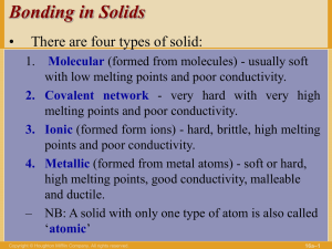 Bonding in Solids