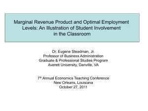 Marginal Revenue Product and Optimal Employment Levels: An